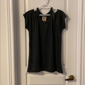 T-shirt with shoulder cut-out